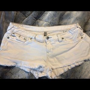 White True Religion booty shorts
